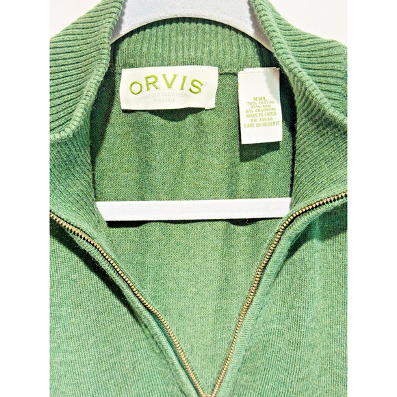 ORVIS MEN'S HALF ZIP SWEATER PULLOVER FOREST GREEN LIGHTWEIGHT XXL - Picture 5 of 7